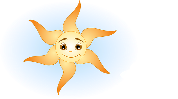 Smiling Cartoon Sunand Cloud PNG