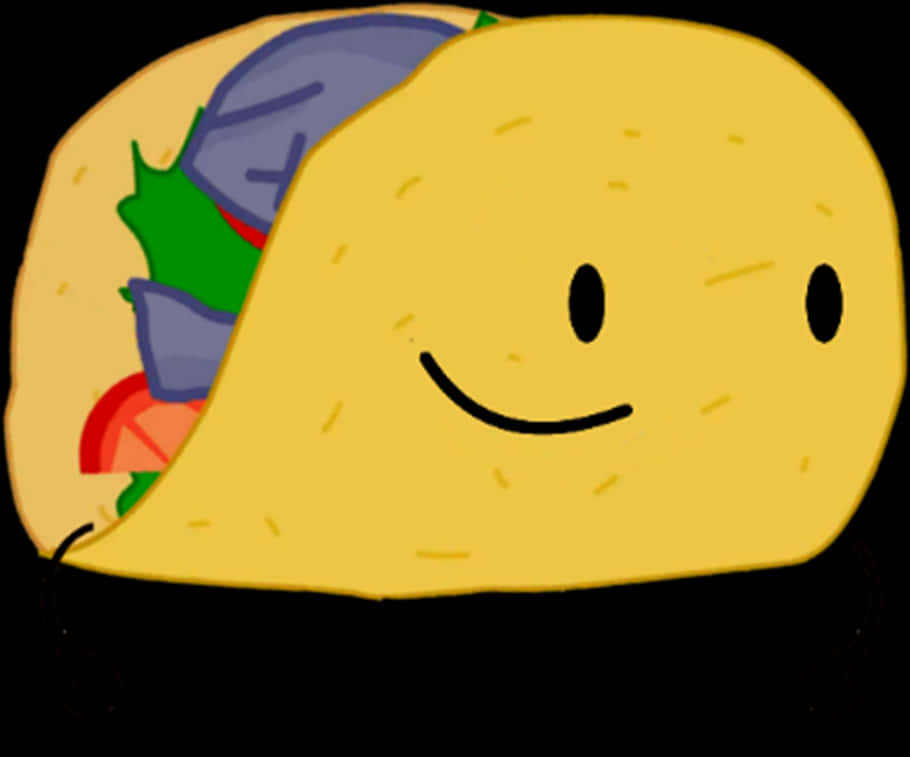 Smiling Cartoon Taco PNG