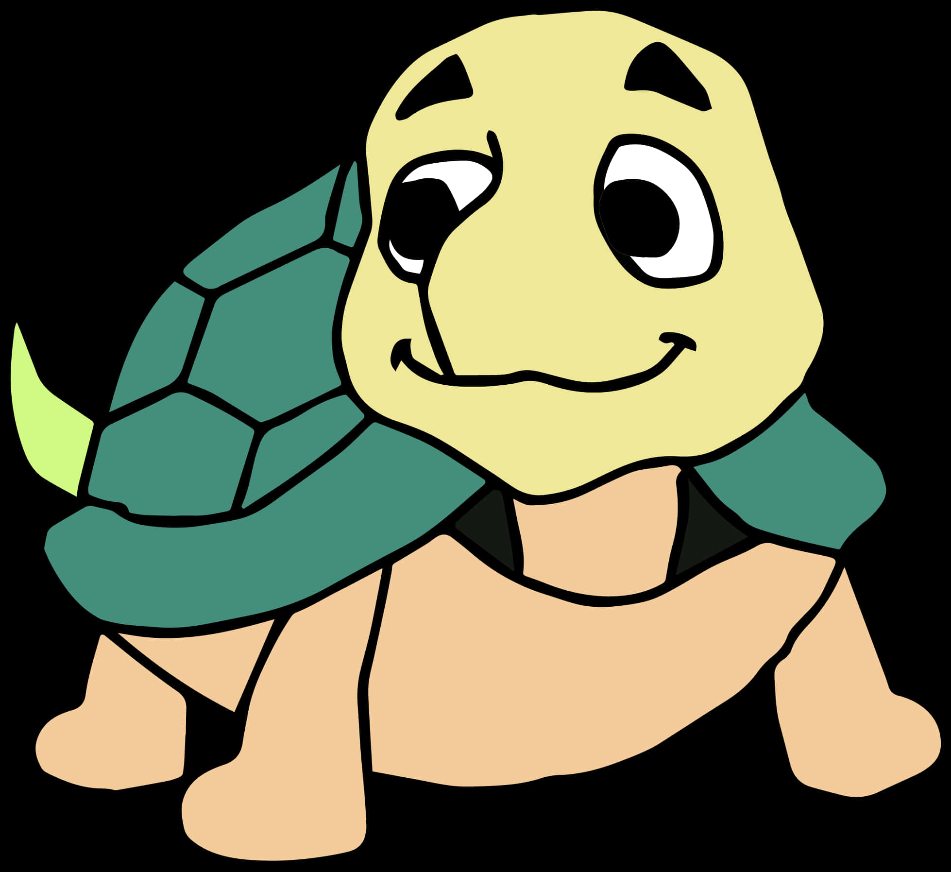 Smiling Cartoon Turtle PNG