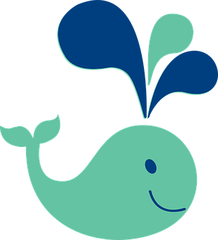 Smiling Cartoon Whale PNG