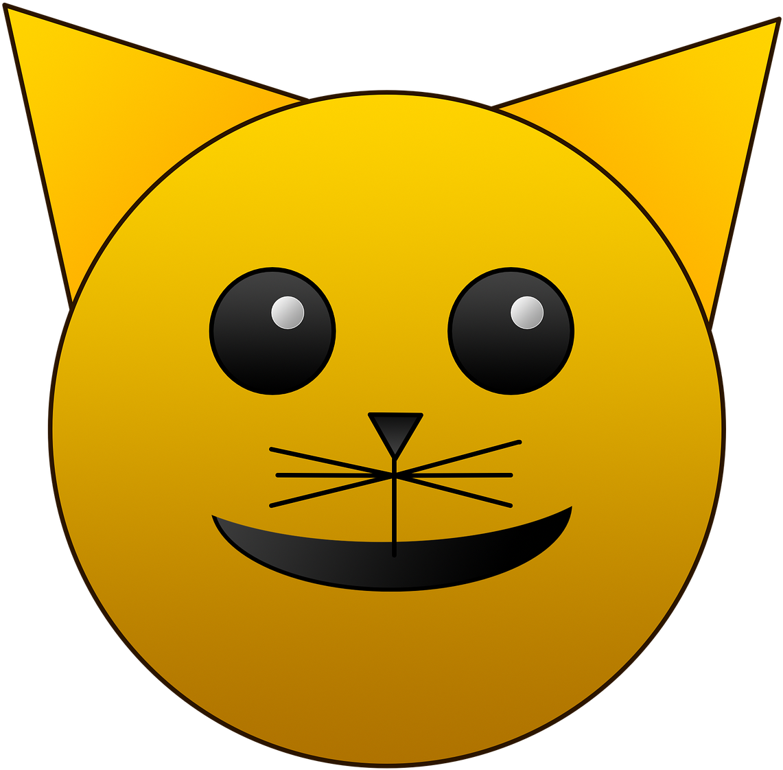 Smiling Cat Emoji Graphic PNG