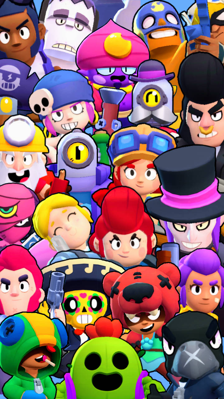 Smiling Characters From Brawl Stars Background