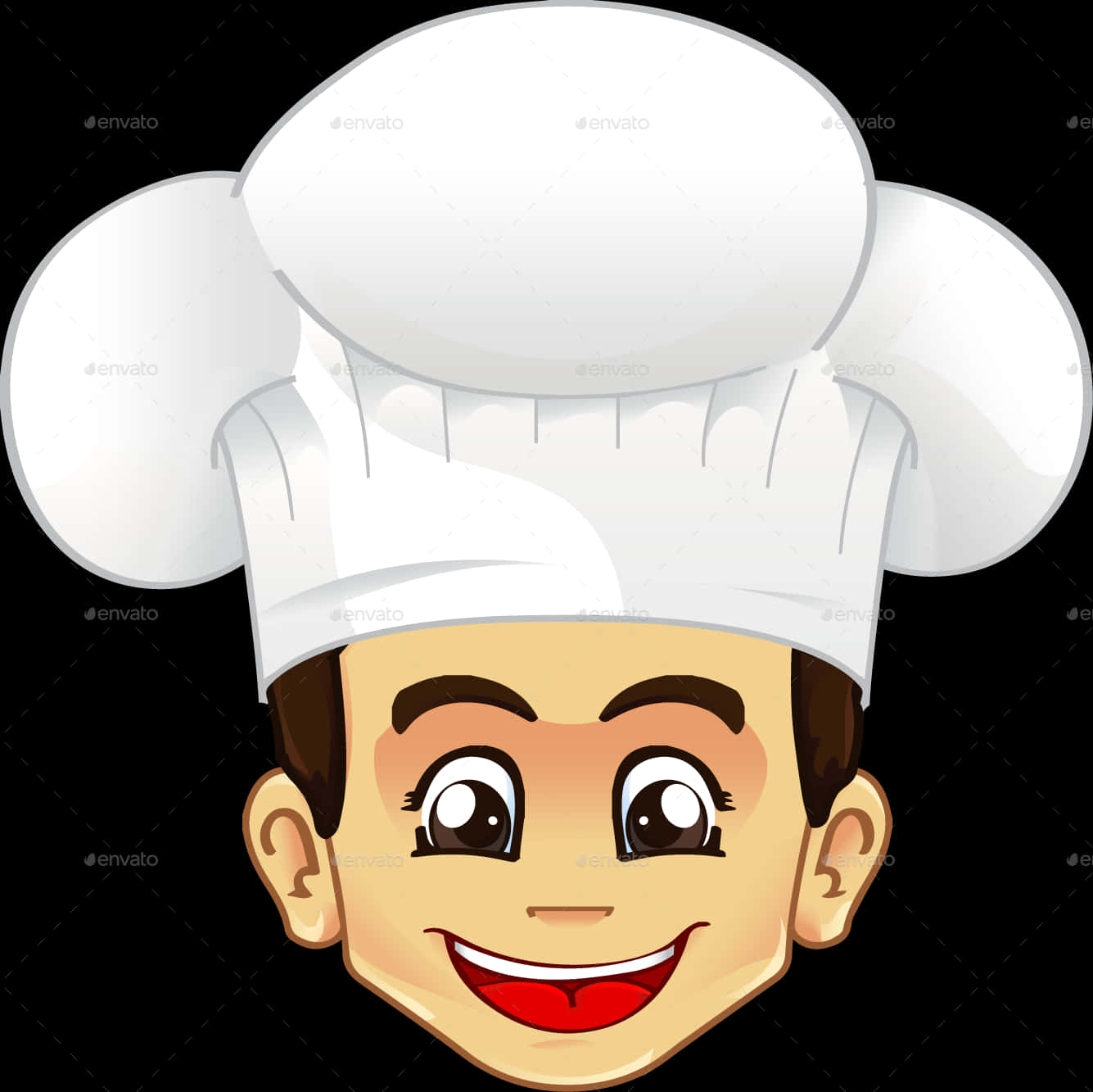 Smiling Chef Cartoon Character PNG