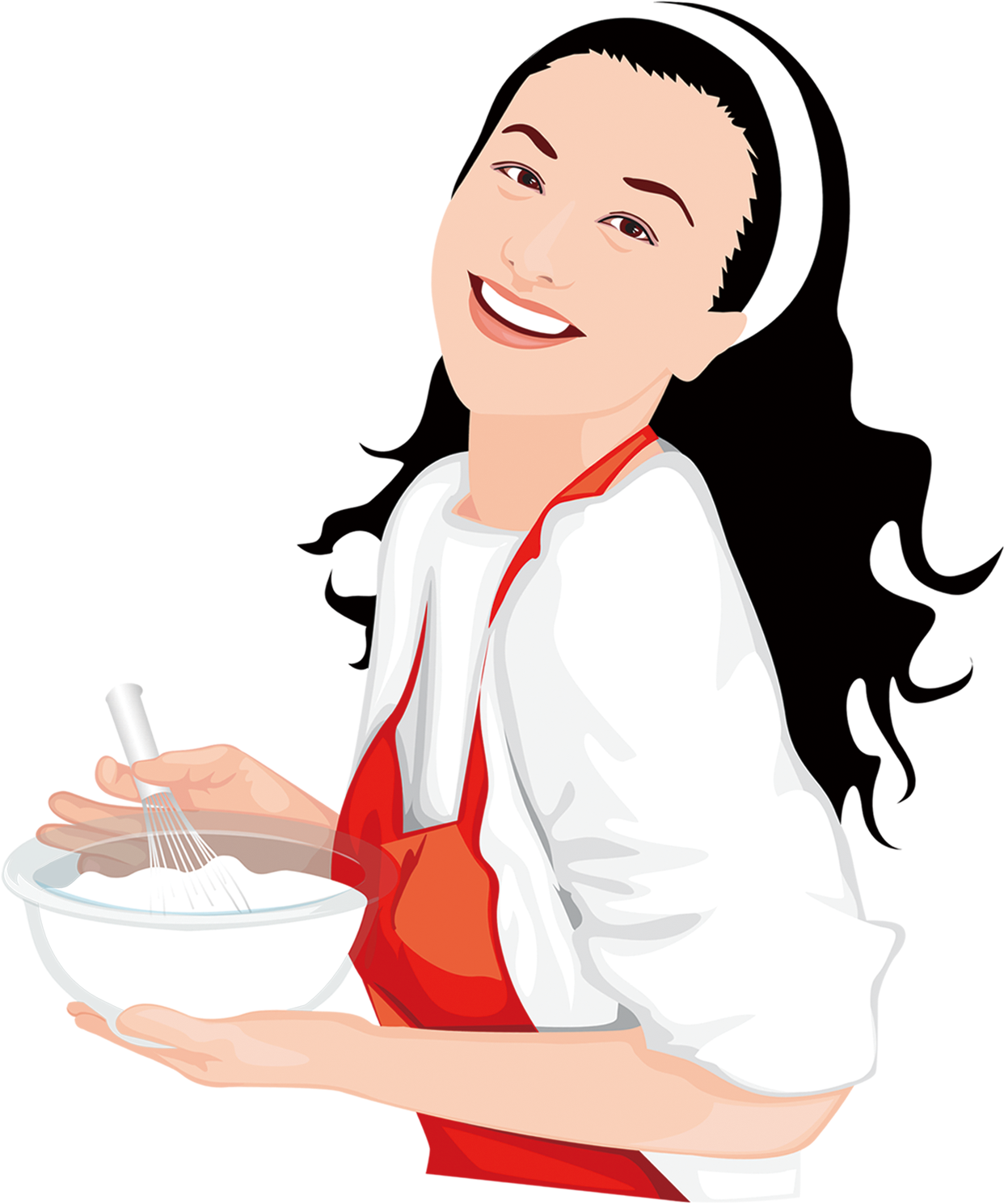 Smiling Chef Whisking In Kitchen PNG