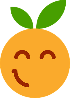 Smiling Clementine Cartoon Emoji PNG