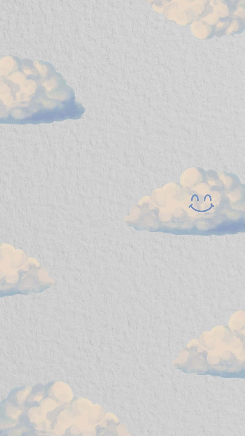 Smiling Clouds Pattern Wallpaper