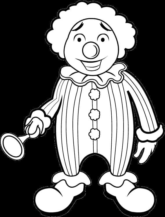 Smiling Clown With Nose Outline PNG