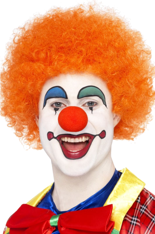 Smiling Clownwith Orange Hair PNG