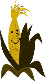 Smiling Corn Character PNG
