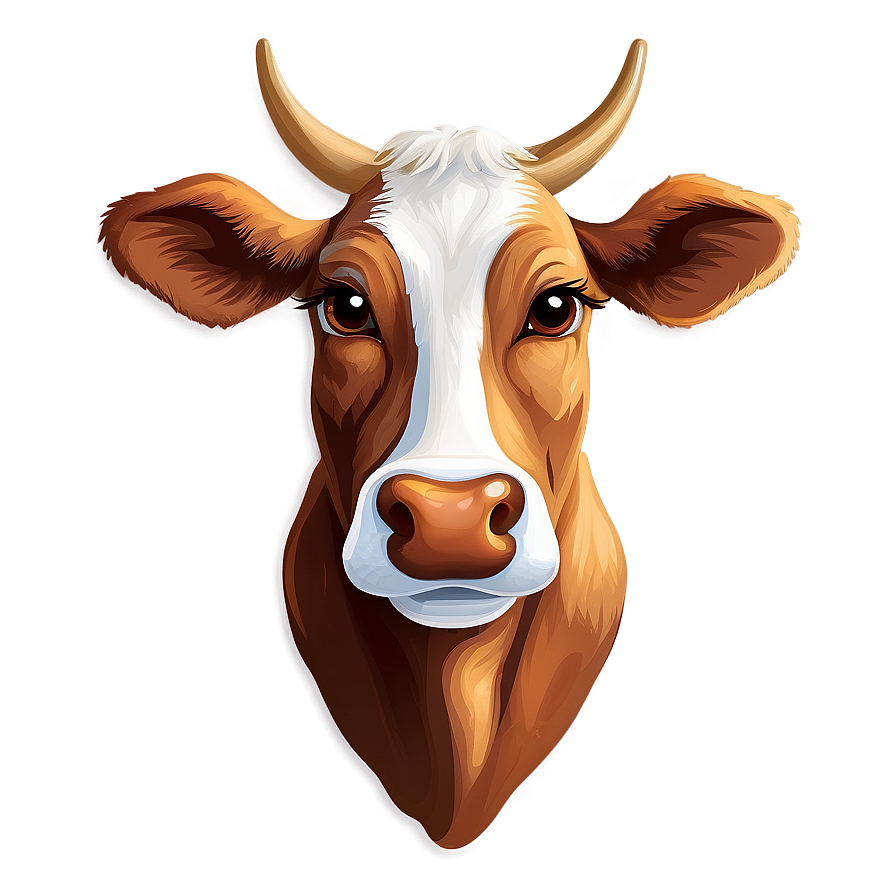 Smiling Cow Face Graphic Png 06212024 PNG