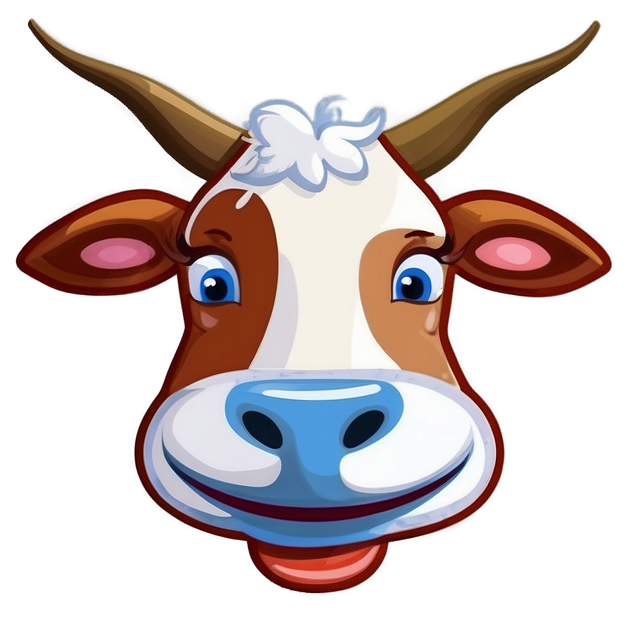 Smiling Cow Face Graphic Png Yyu PNG