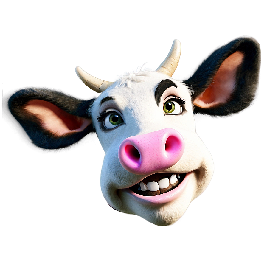 Smiling Cow Face Png 06212024 PNG