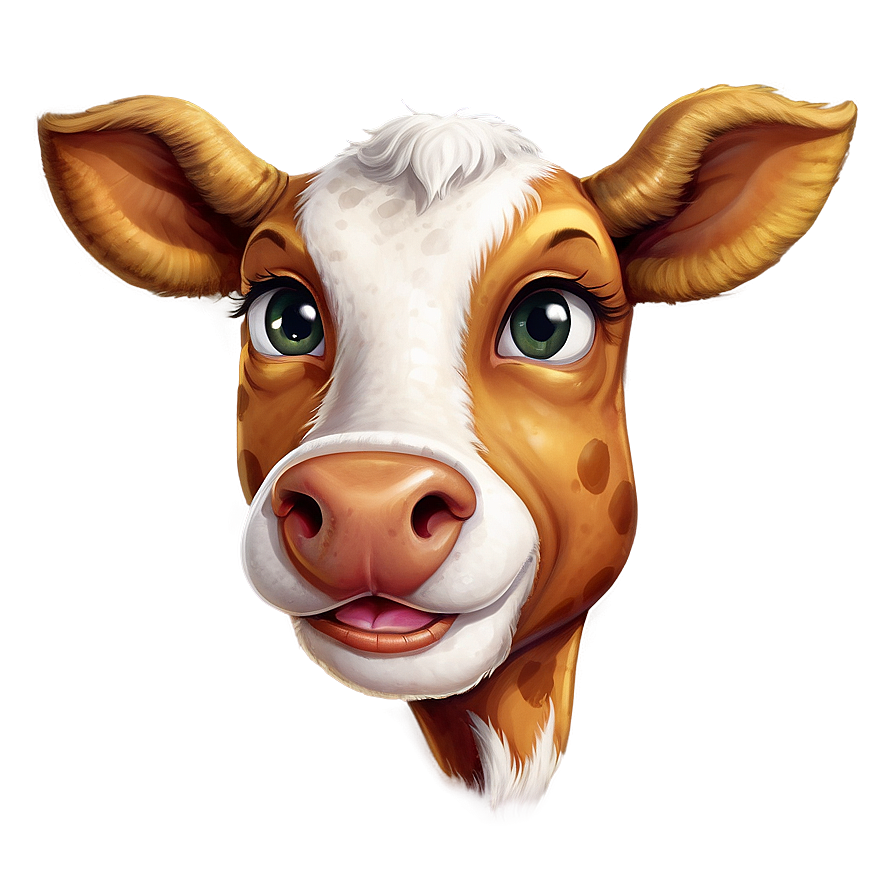 Smiling Cow Face Png Quc PNG