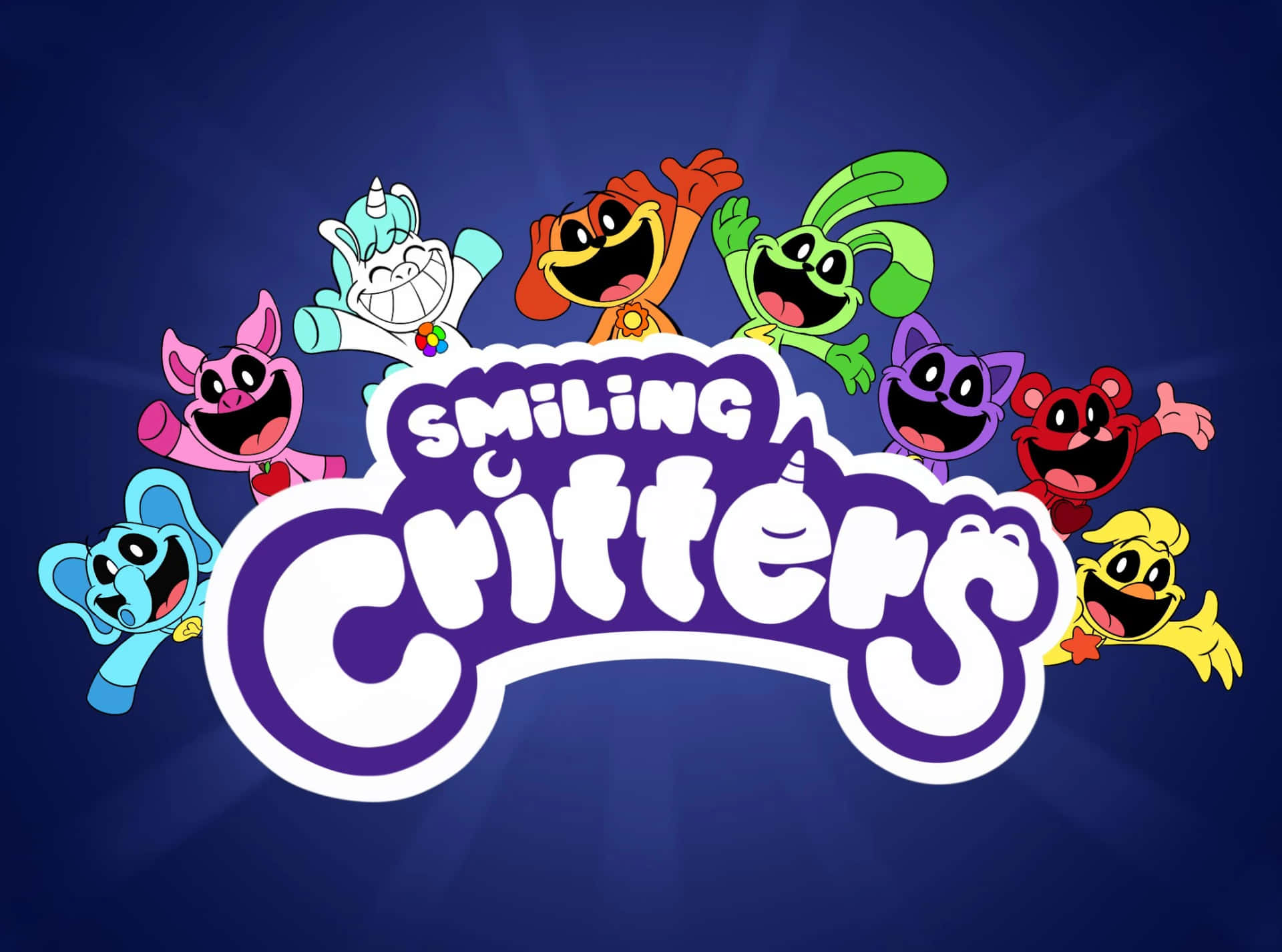 Smiling Critters Cartoon Characters Wallpaper