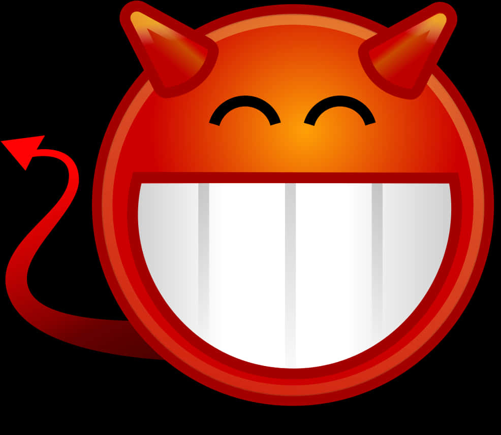 Smiling Devil Emoji Graphic PNG