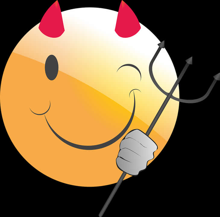 Smiling Devil Emoji Illustration PNG