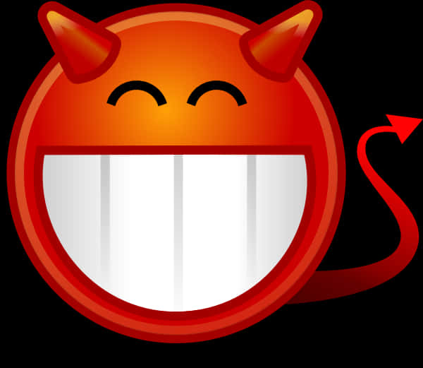 Smiling Devil Emojiwith Hornsand Tail PNG