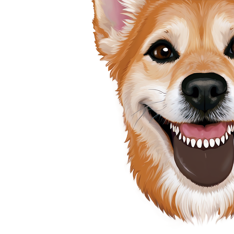 Smiling Dog Face Clipart Png 06212024 PNG