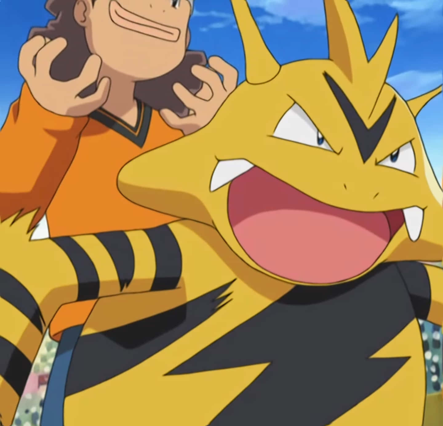 Smiling Electabuzz With Trainer Wallpaper