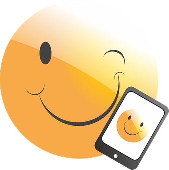 Smiling Emoji Mobile Concept PNG