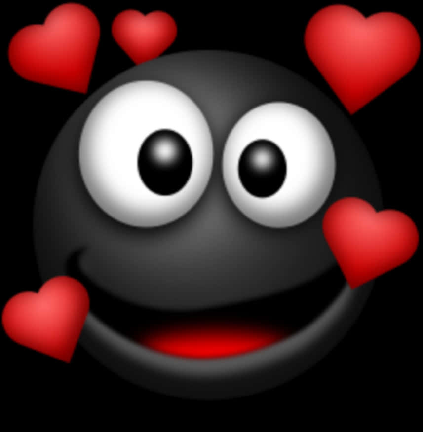 Smiling Emoji Surroundedby Hearts PNG