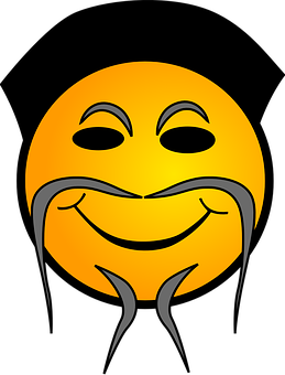 Smiling Emoji With Goatee Graphic PNG
