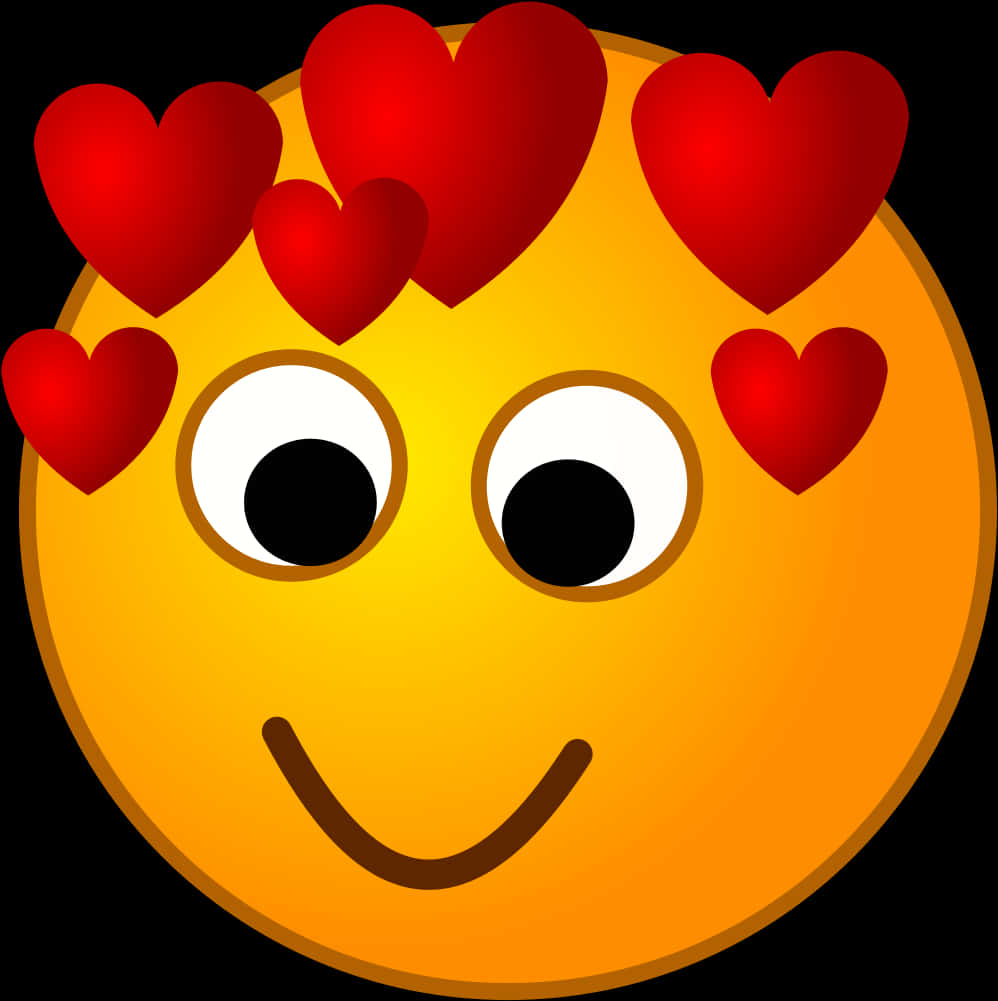 Smiling Emoji With Hearts PNG