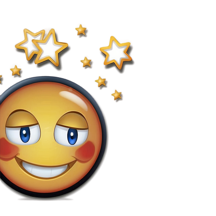 Smiling Emoji With Stars Png Yrb72 PNG