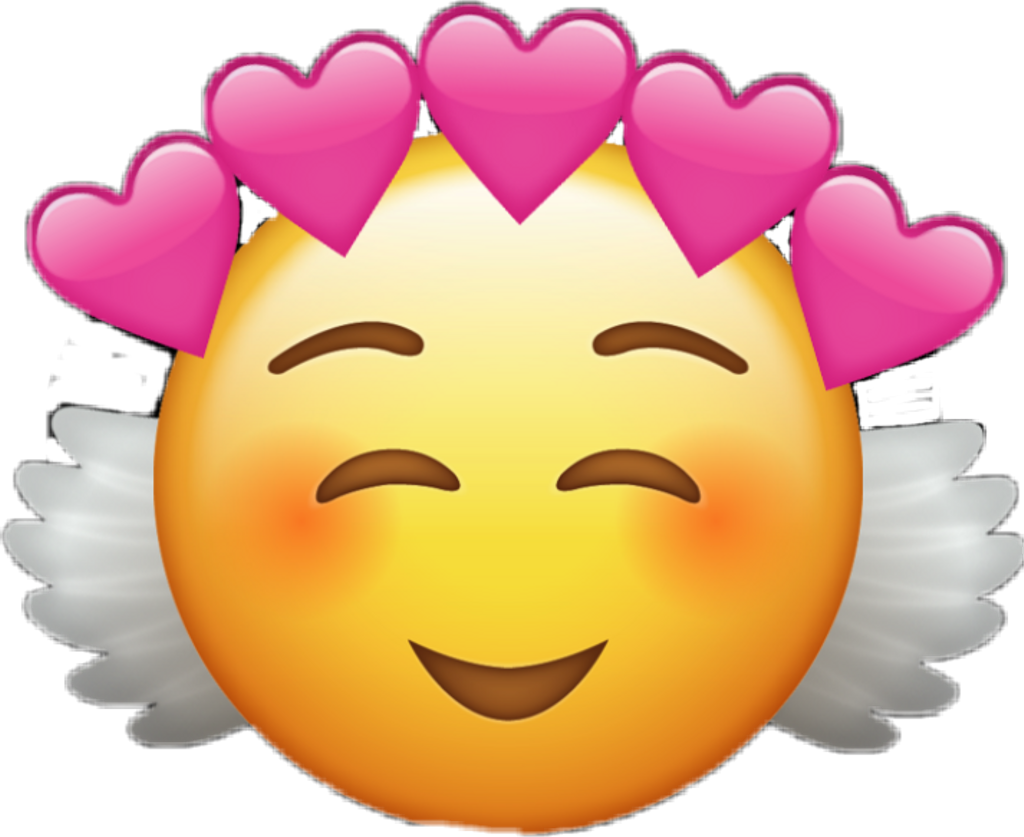 Smiling Face Angel Hearts Emoji.png PNG