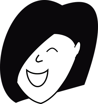 Smiling Face Graphic Black Background PNG