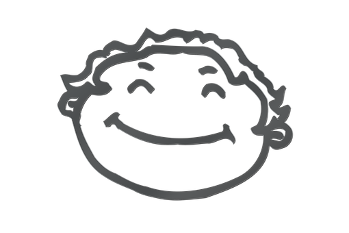 Smiling Face Outline Graphic PNG