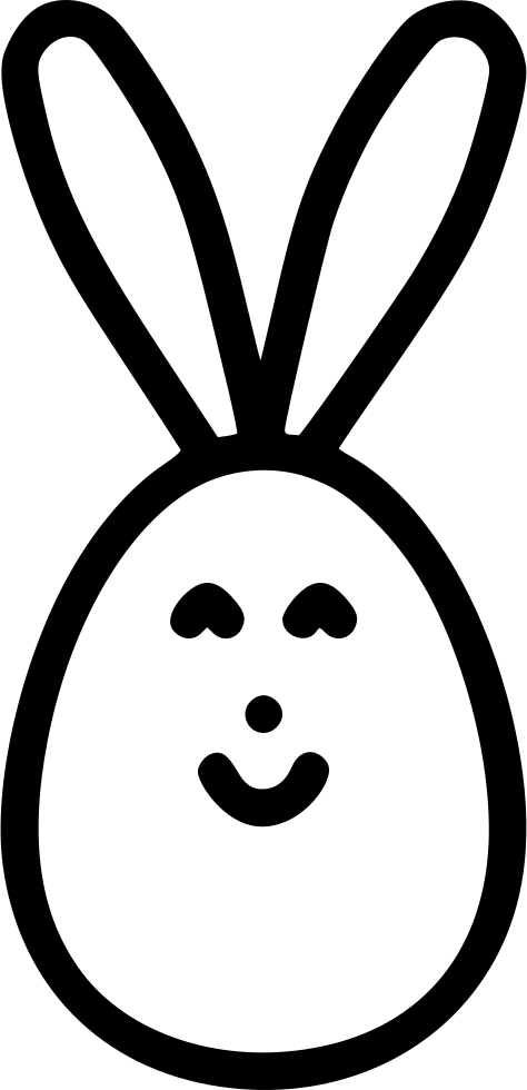 Smiling Facewith Bunny Ears Line Art PNG