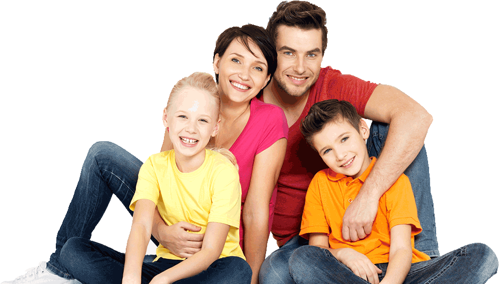 Smiling Family Portrait PNG