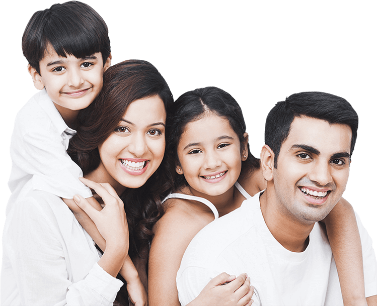 Smiling Family Portrait White Attire PNG