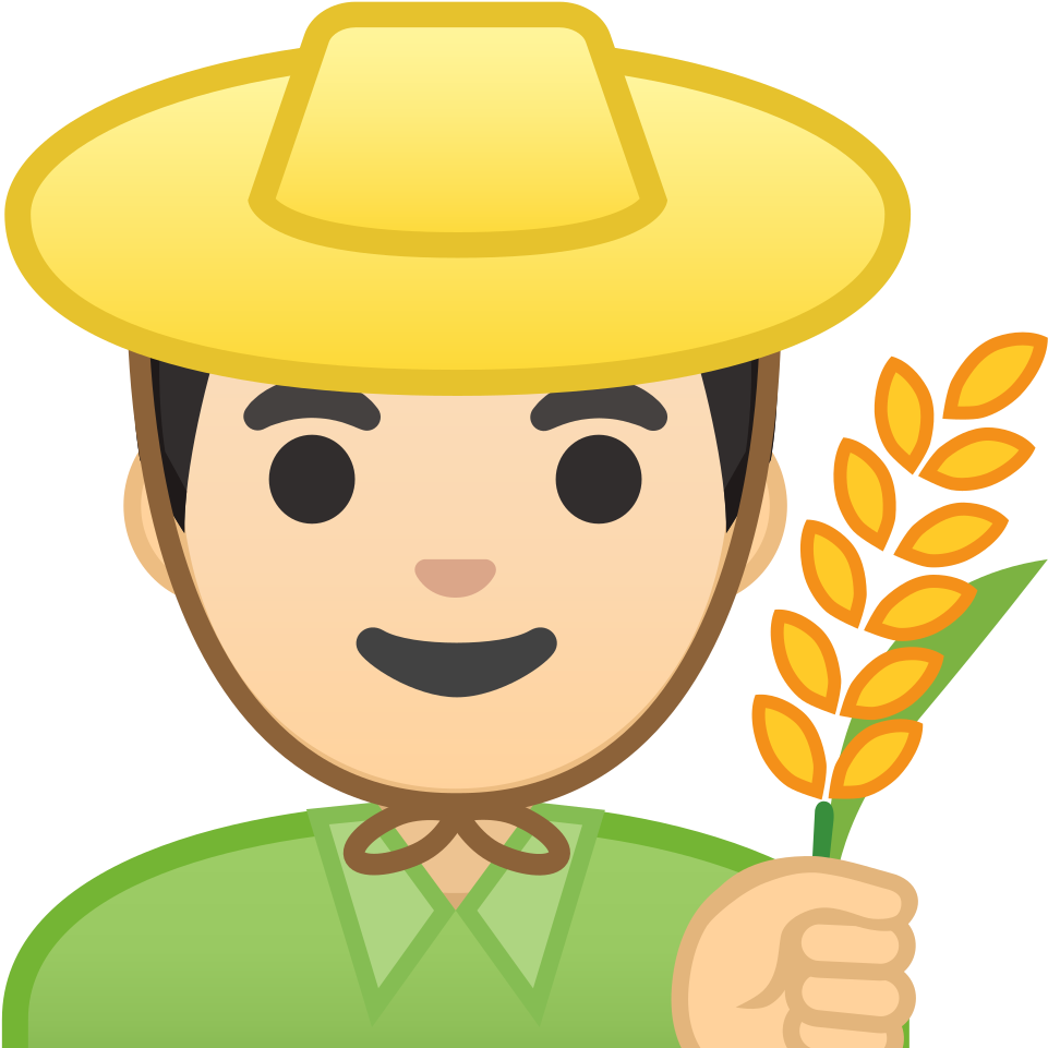 Smiling Farmer Emojiwith Wheat PNG