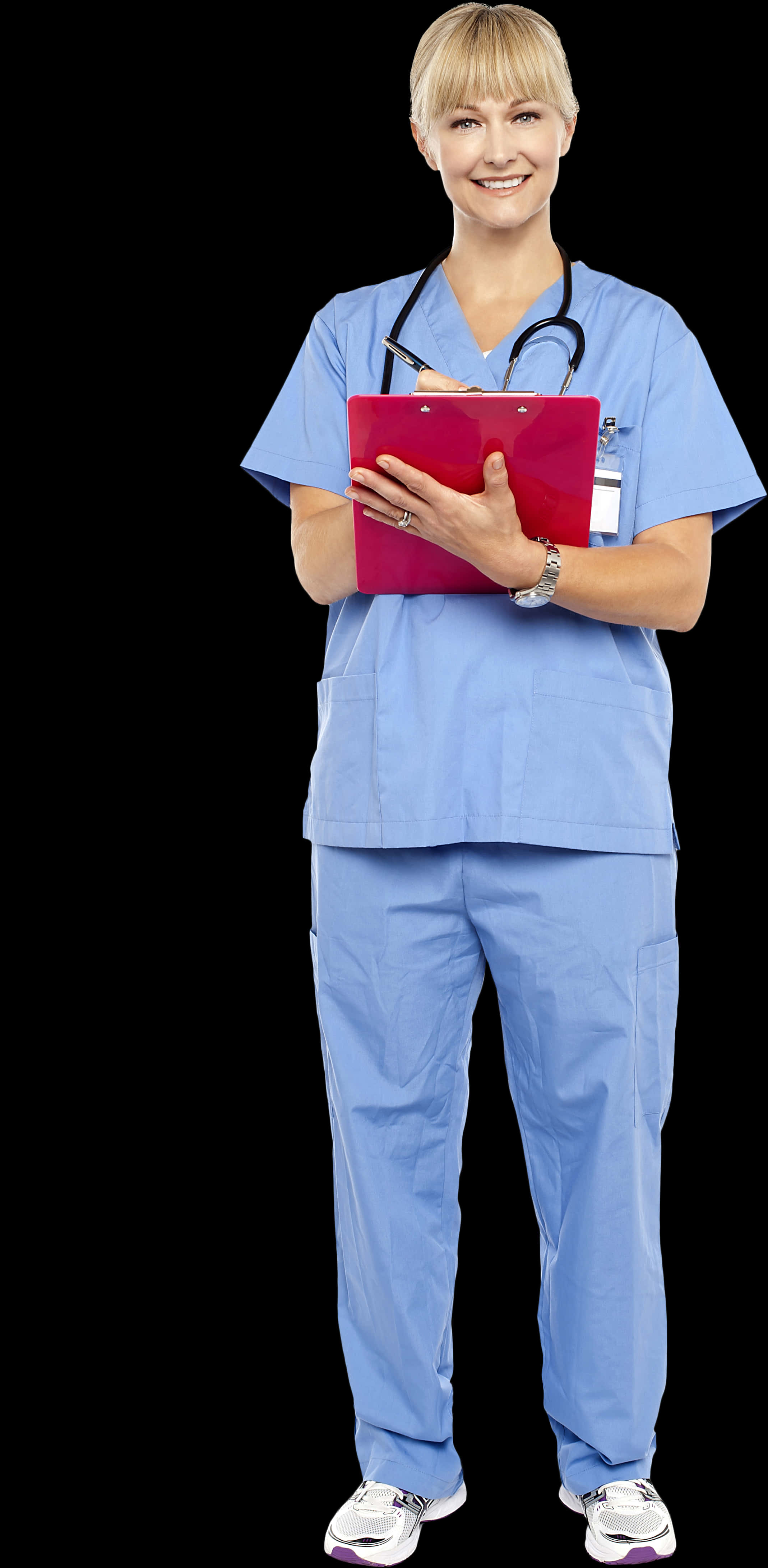 Smiling Female Doctorwith Clipboard PNG