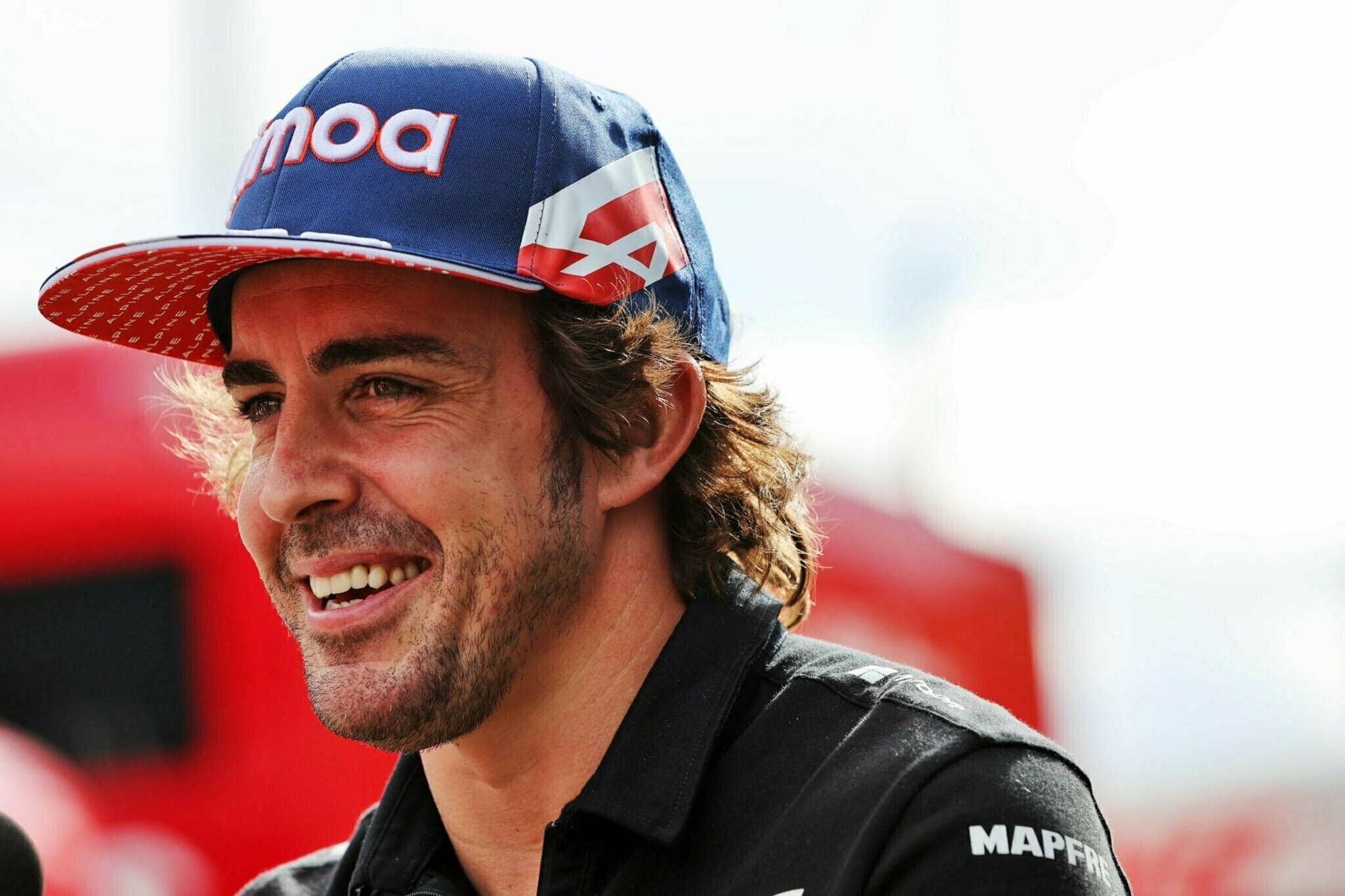 Smiling Fernando Alonso Close Up Wallpaper