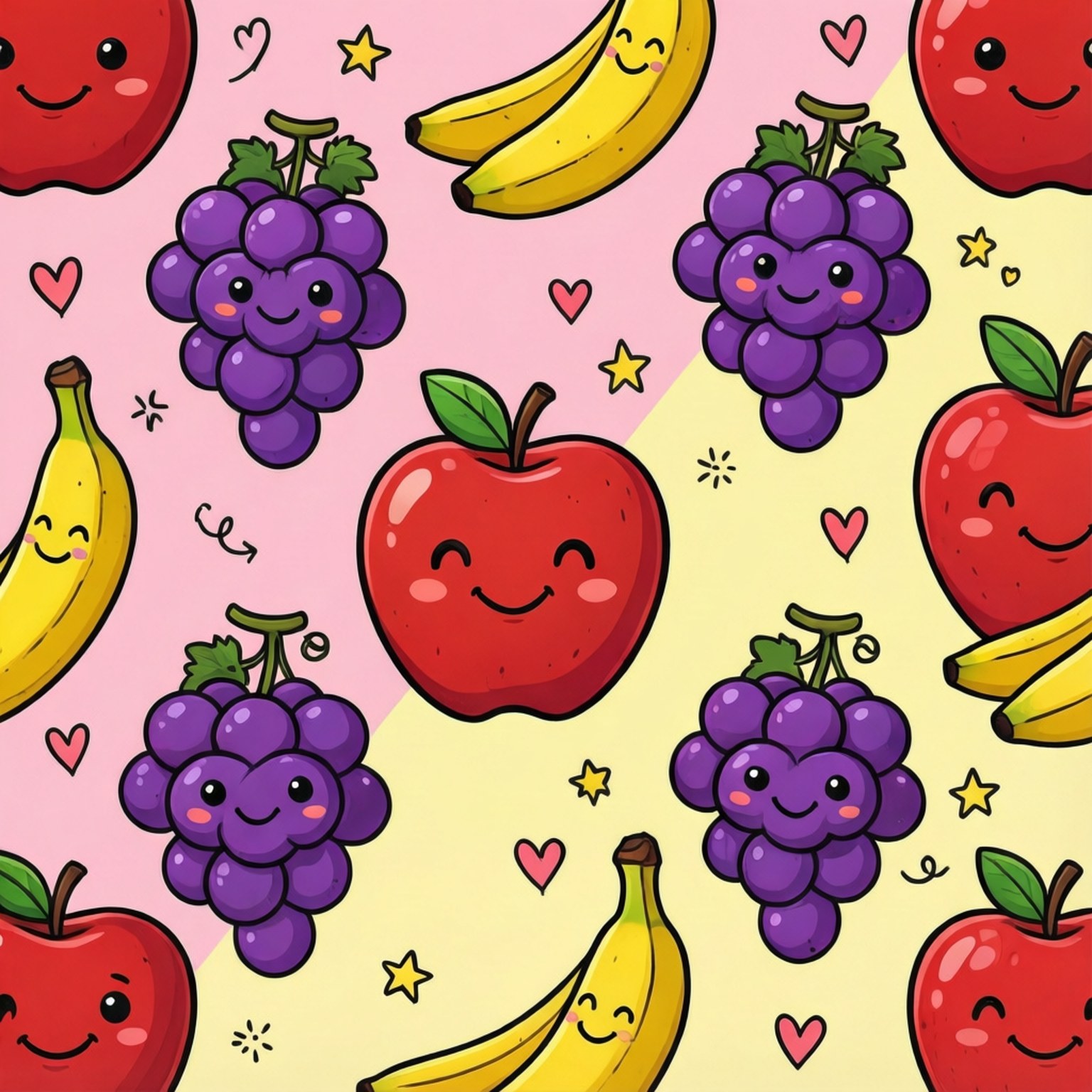 Smilende Frugtmønster Wallpapers