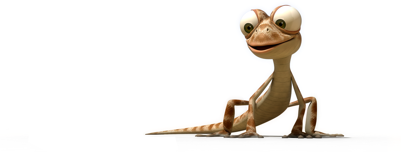 Smiling Gecko Character PNG