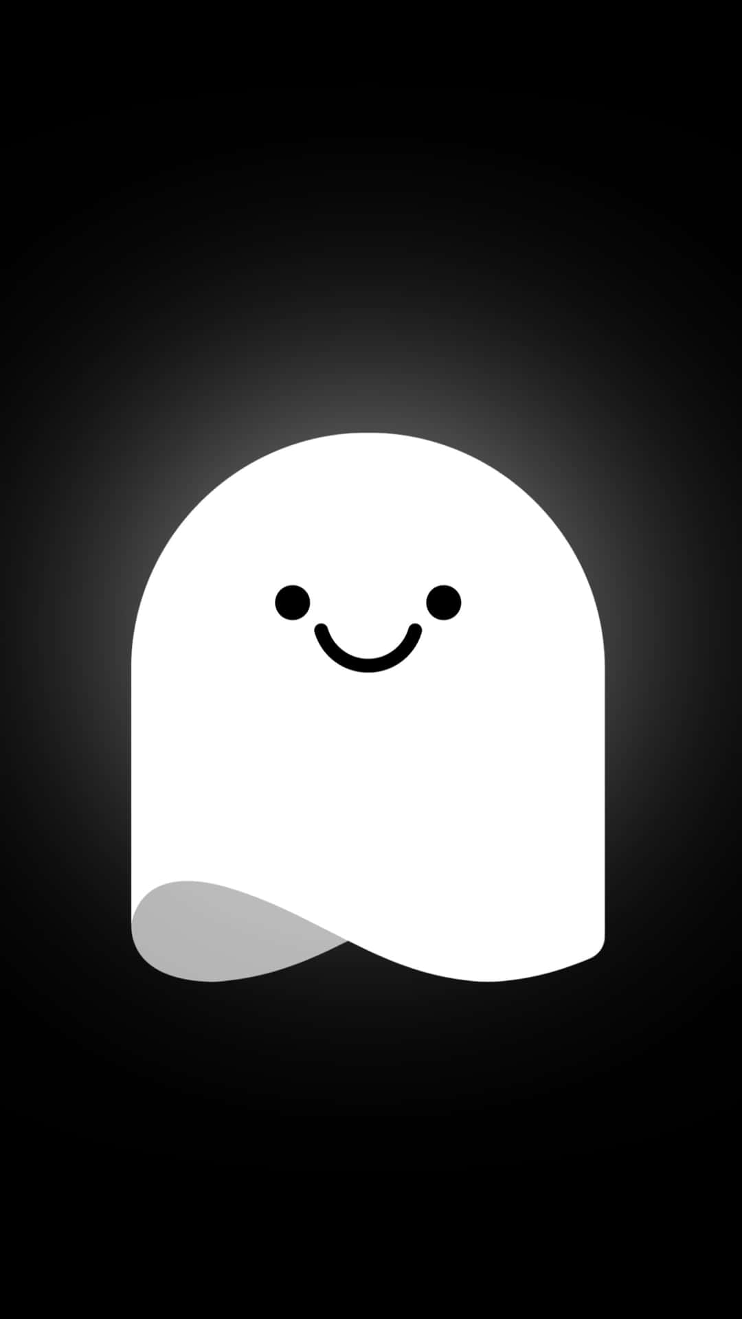 Smiling Ghost Graphicon Black Background Wallpaper