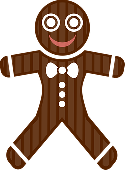 Smiling Gingerbread Man Cartoon PNG