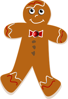 Smiling Gingerbread Man Cartoon PNG