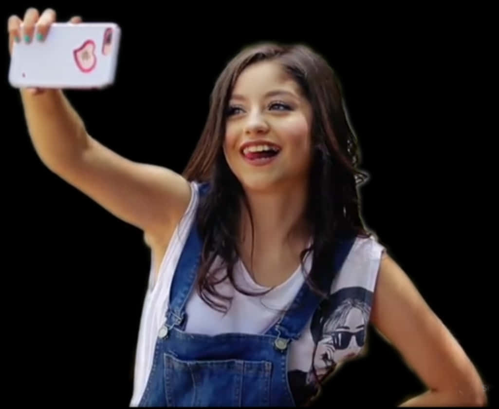 Smiling Girl Selfie Moment PNG