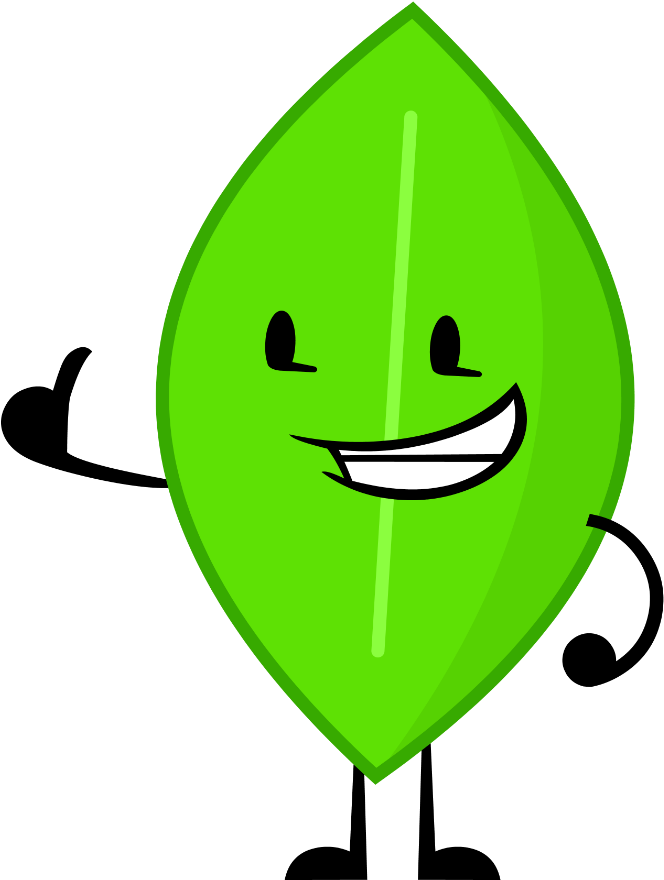 Smiling Green Leaf Character.png PNG