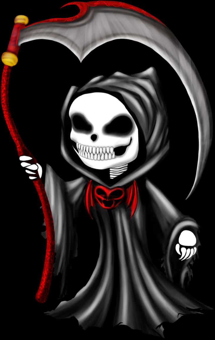 Smiling Grim Reaper Artwork PNG