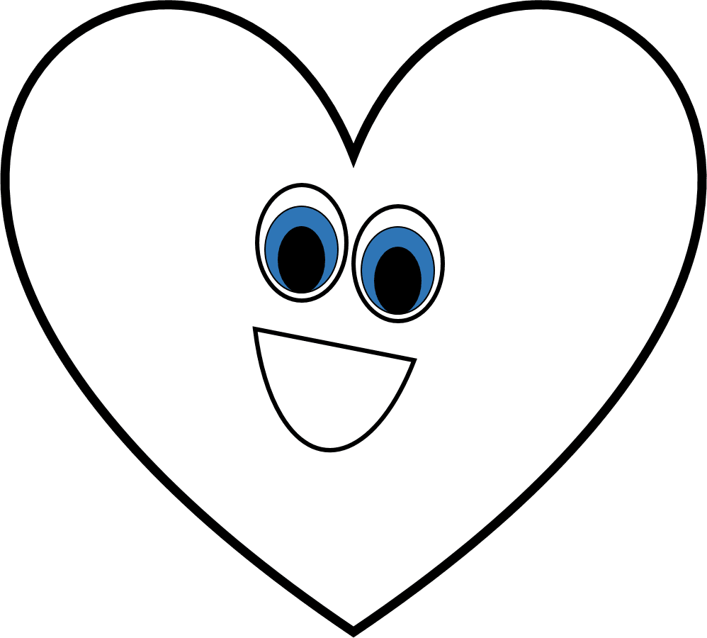 Smiling Heart Cartoon Graphic PNG