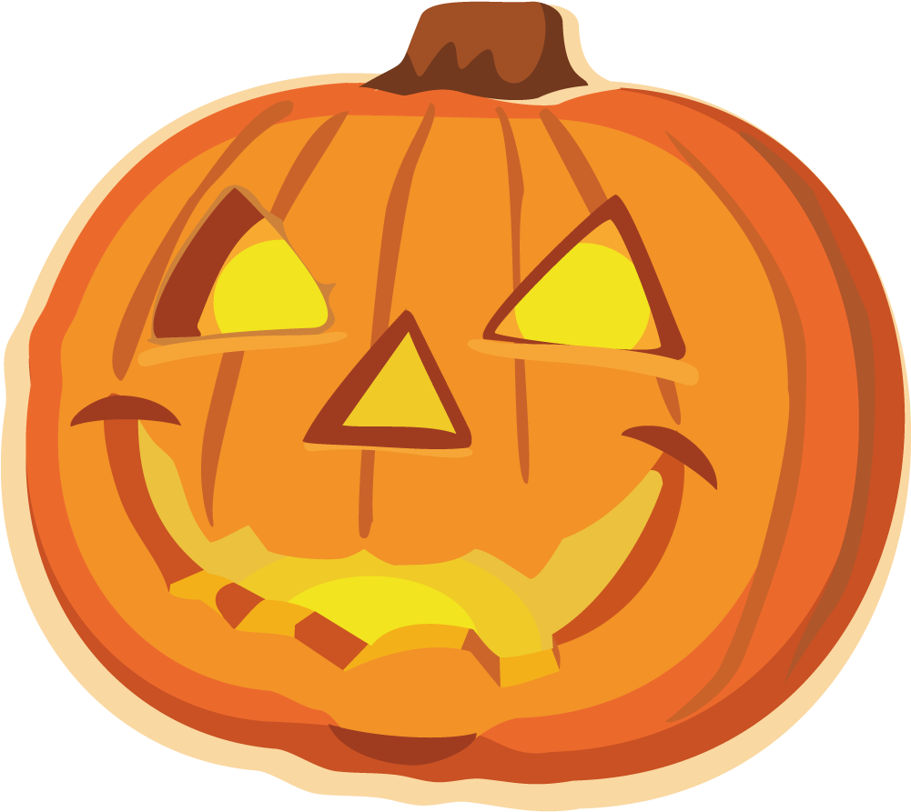 Smiling Jack O Lantern Illustration.png PNG