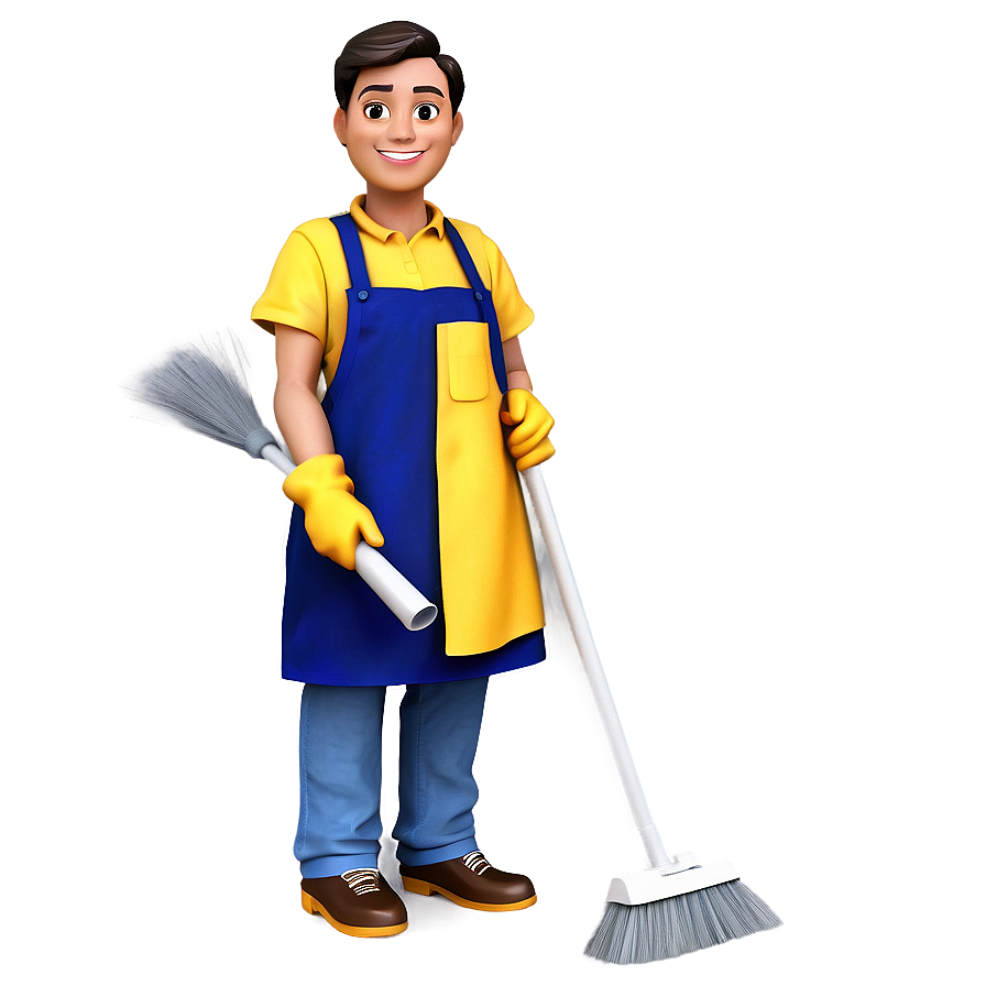 Download Smiling Janitor Png Akx | Wallpapers.com