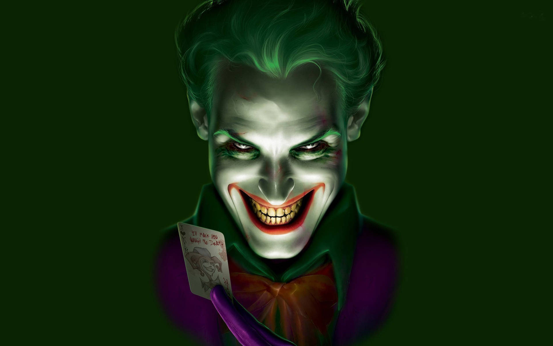 Smiling Joker With Green Hair