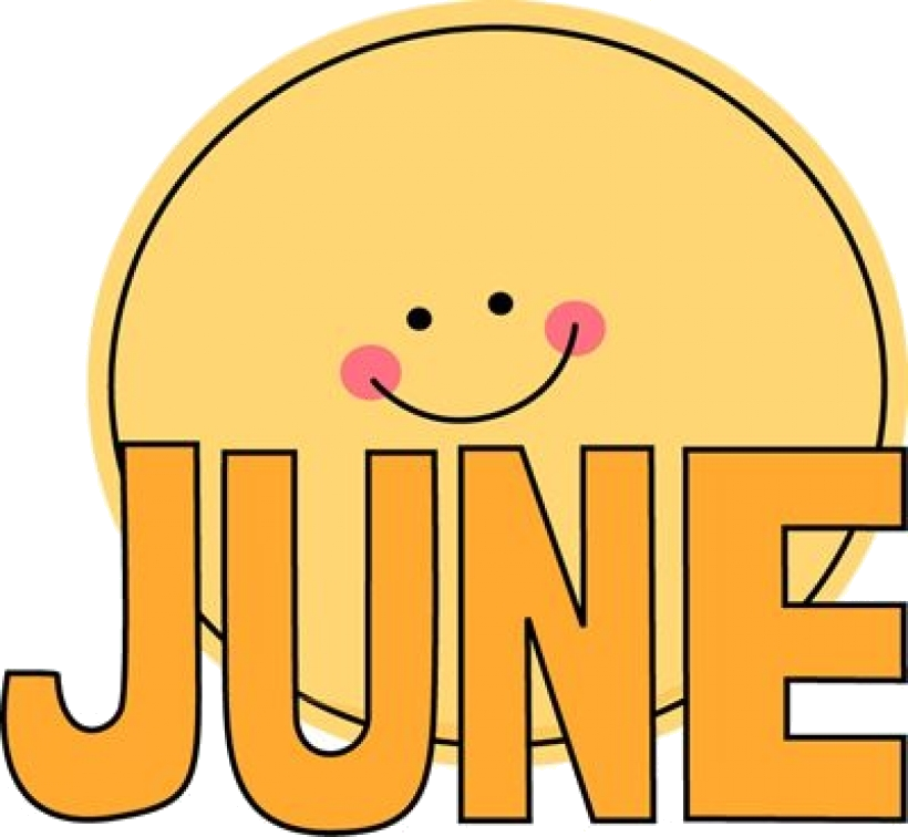 Smiling June Calendar Graphic PNG